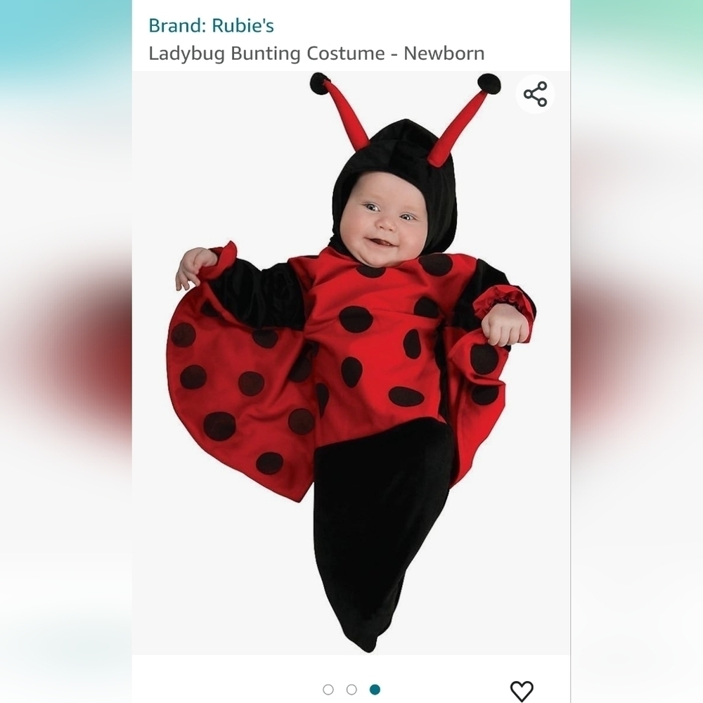 Rubies infant newborn Ladybug Costume includes a bunting bag & soft head piece - Picture 2 of 10